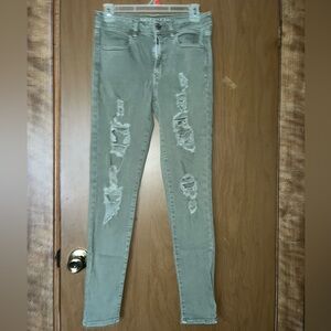 American Eagle Distressed Green Women Jeans